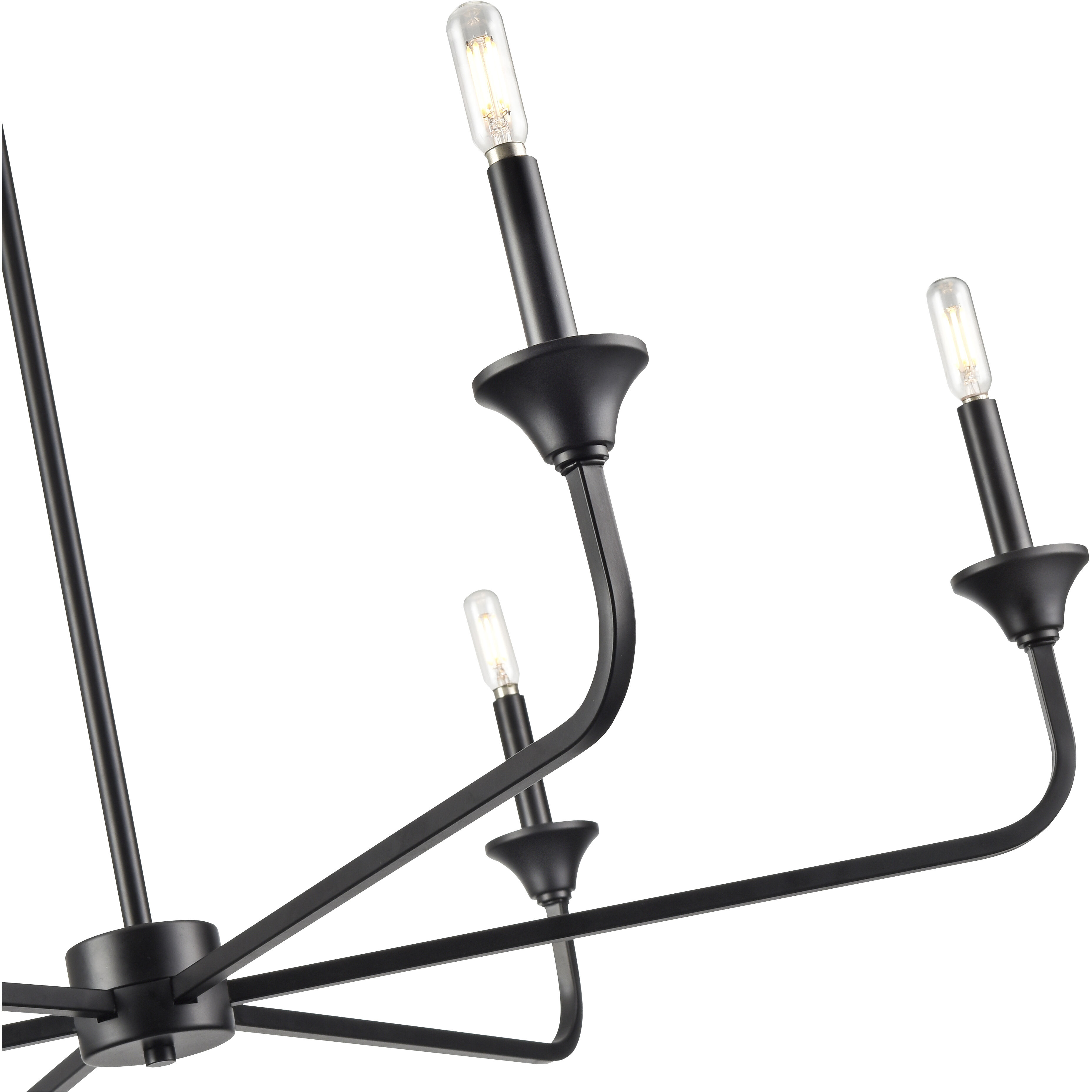 Herring 6 Light 42 inch Matte Black Chandelier Ceiling Light